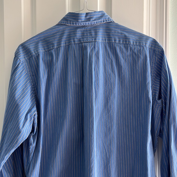 Polo Ralph Lauren Large blue with white stripes button down long sleeve - Picture 4 of 5